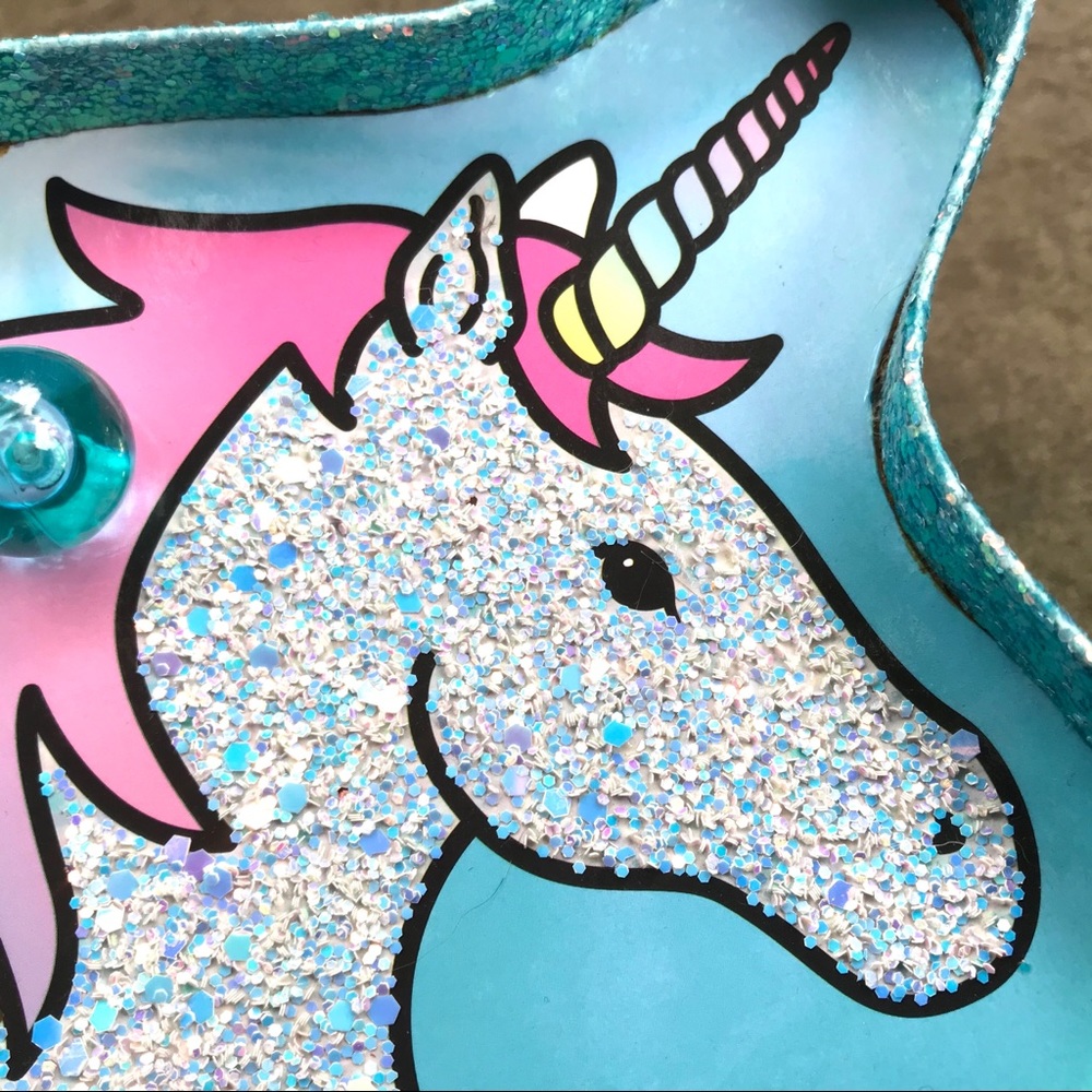 Unicorn Marquee LED Light Blue White Pink Glitter Hanging Wall Art by Justice - Picture 5 of 16